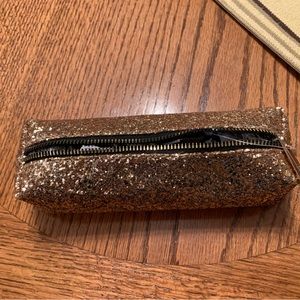Gold glitter pencil case